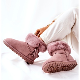 FS1 Mukluki Bottes de neige chaudes Fringe Rose Sorella 1