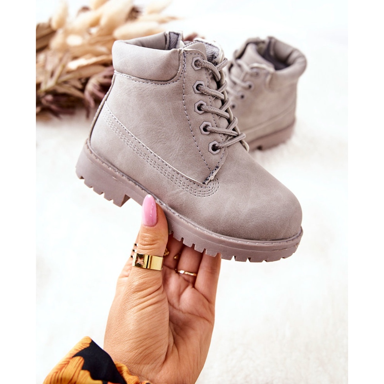 FR1 Bottes de trappeur pour enfants avec fermeture éclair Gris Dexter 2