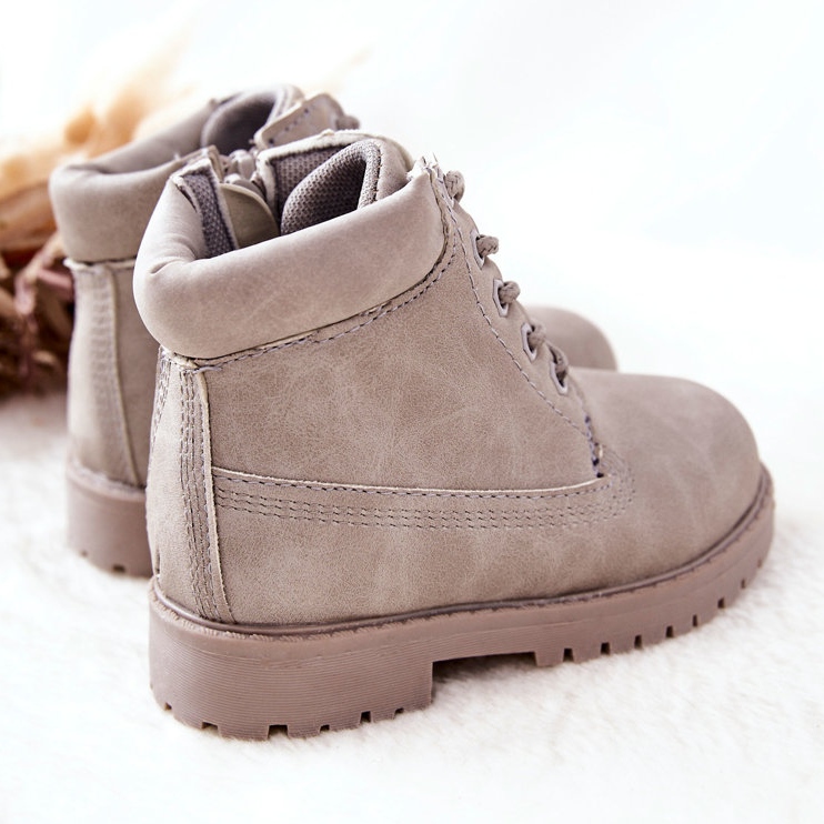 FR1 Bottes de trappeur pour enfants avec fermeture éclair Gris Dexter 1