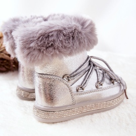 FR1 Bottes de Neige Enfant Fourrure Silver Grandis argent 2