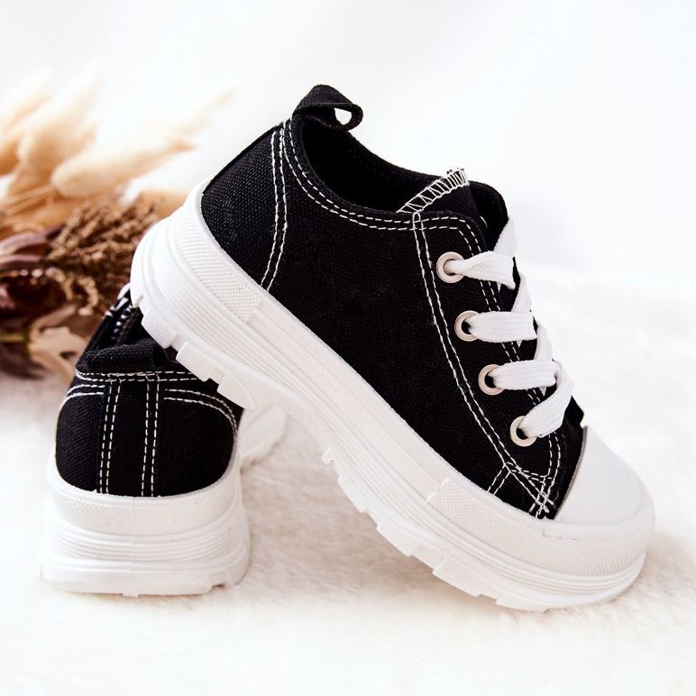 FR1 Baskets pour enfants sur la plate-forme Travel Time noir-blanc le noir 1