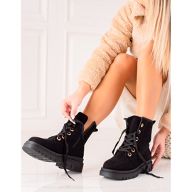 TRENDI Bottes en daim noir le noir 1