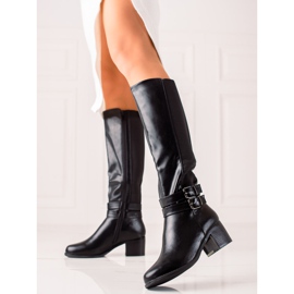 Laura Mode Bottes décontractées à talons hauts le noir 3