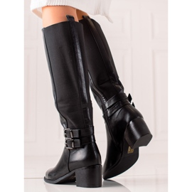 Laura Mode Bottes décontractées à talons hauts le noir 1