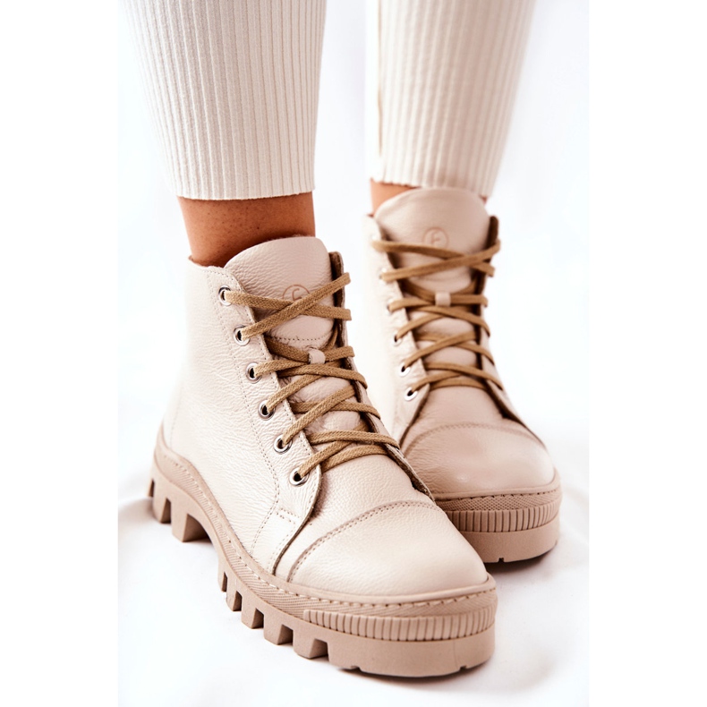 PF1 Bottes chaudes en cuir Baskets Madisson beiges 1 PF1 Bottes chaudes en cuir Baskets Madisson beiges 1