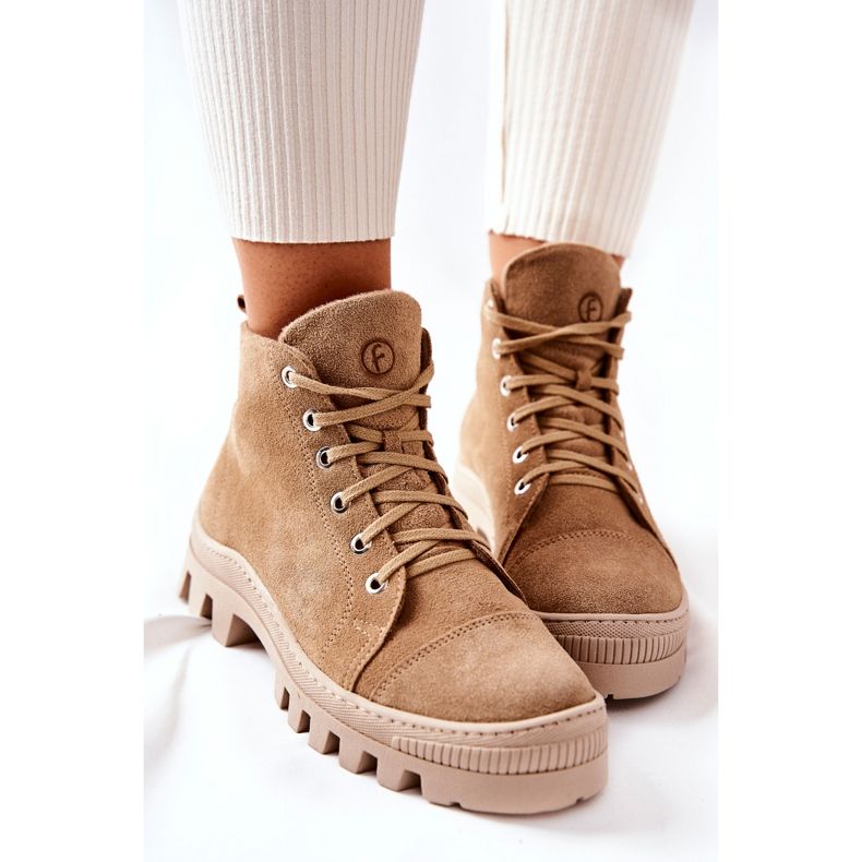 PF1 Bottines en daim chaudes Sneakers Camel Madisson beige 1
