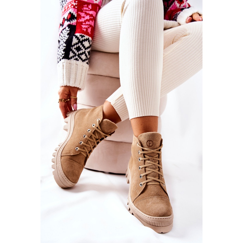 PF1 Bottines en daim chaudes Sneakers Camel Madisson beige 2