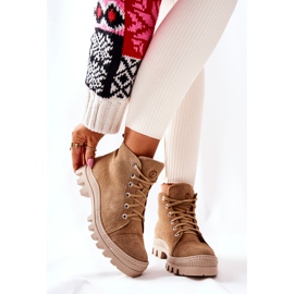 PF1 Bottines en daim chaudes Sneakers Camel Madisson beige 5