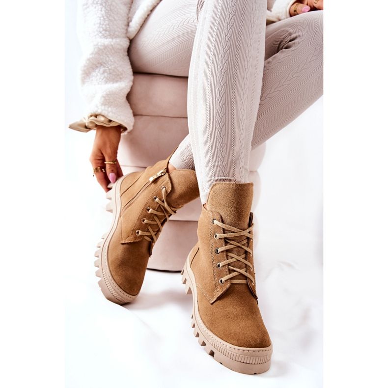 PF1 Bottines Chaudes En Daim Camel Annabeth beige 1