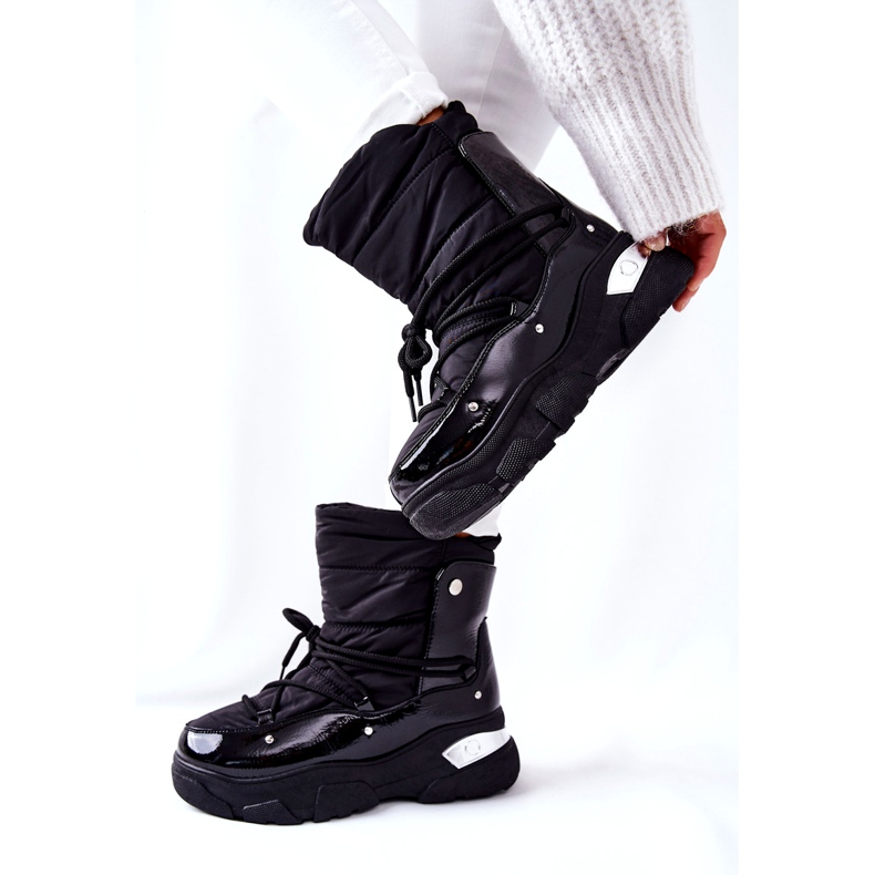 POTOCKI Bottes de neige réchauffées avec de la fourrure Black Holys le noir 1
