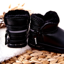 PA1 Bottes de neige noires Frosty pour enfants 1