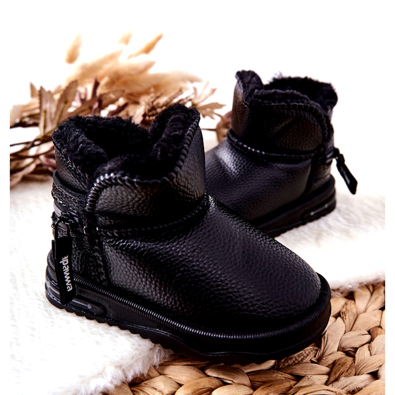 PA1 Bottes de neige noires Frosty pour enfants 4