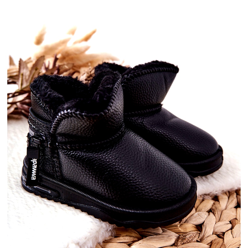 PA1 Bottes de neige noires Frosty pour enfants 5