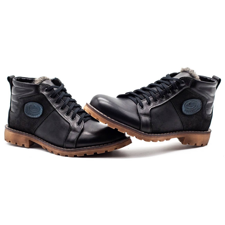 Mario Pala Bottes d'hiver pour hommes noires 865MP 5