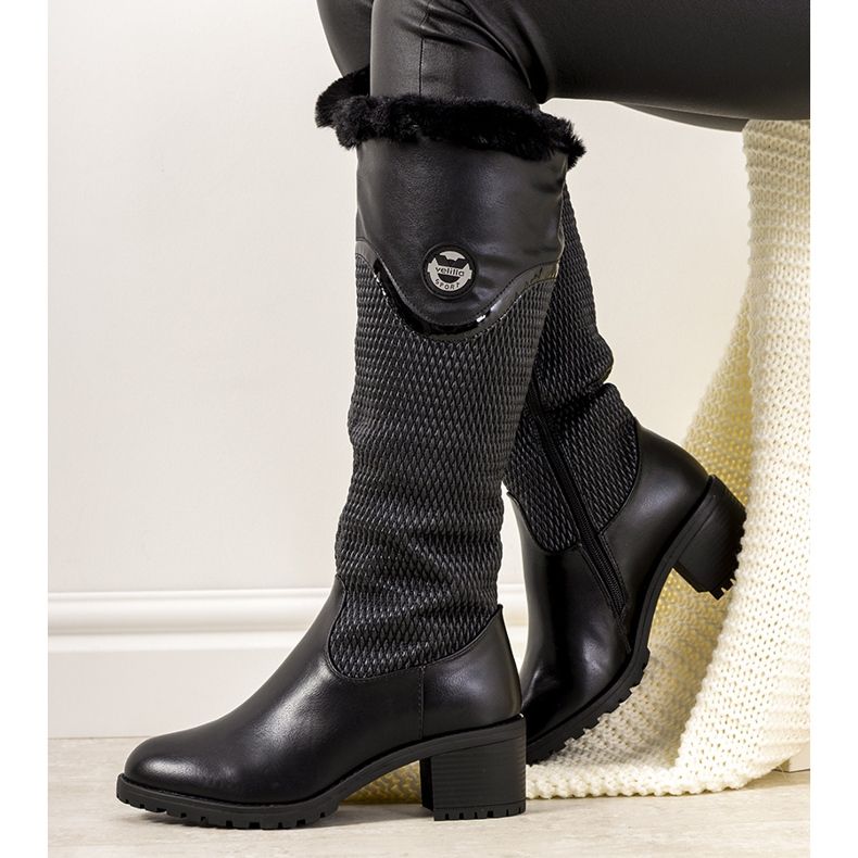 Bottes noires avec fourrure de Vicenza le noir 1
