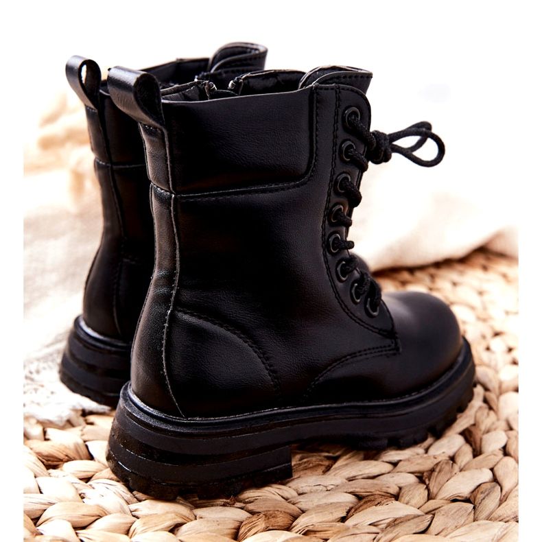 FR1 Bottes noires classiques pour enfants avec fermeture éclair Clarika le noir 2