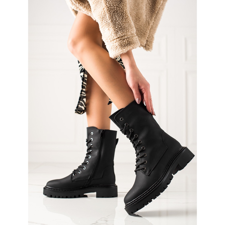 Erynn Travailleurs à lacets noirs classiques le noir 1