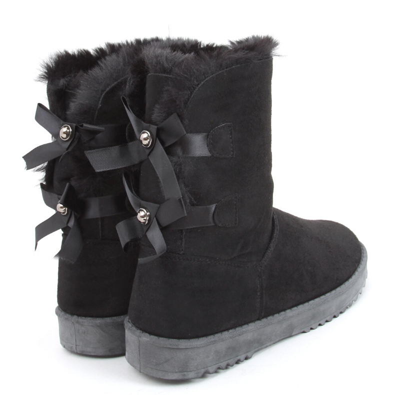 Bottes de neige pour femmes avec nœuds Tosse Black noir 1