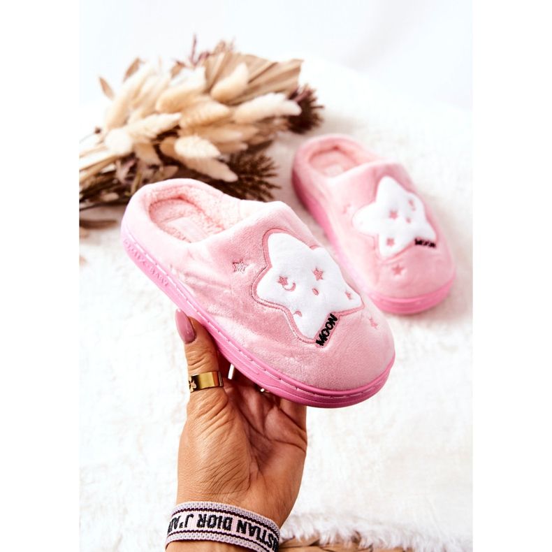 WJ1 Chaussons Chauds Enfant Etoiles Rose clair Nella blanche 1 WJ1 Chaussons Chauds Enfant Etoiles Rose clair Nella blanche 1