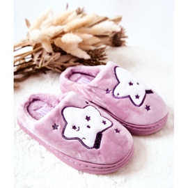 WJ1 Chaussons Chauds Enfant Violet Nella blanc 1