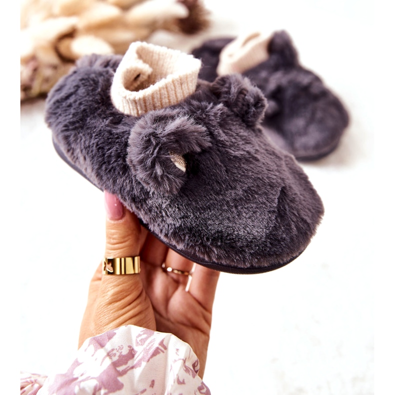 Chaussons Chauds Avec Côtes Dessi Gris Foncé 1 Chaussons Chauds Avec Côtes Dessi Gris Foncé 1