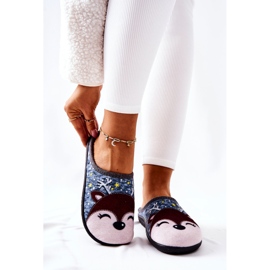 Chaussons Chauds Taffy Bleu Renne 1