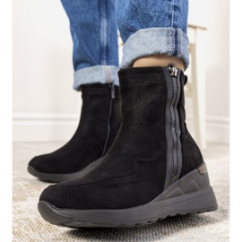 Bottines compensées isolées noires de Valdez le noir 2