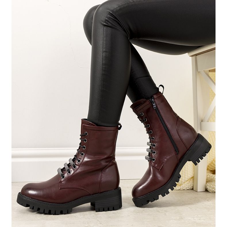 Bottines isolées marron Valdez bordeaux 1