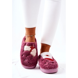 WJ1 Chaussons de Noël Père Noël et renne violet 2