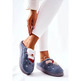 WJ1 Chaussons de Noël Père Noël et renne gris 2