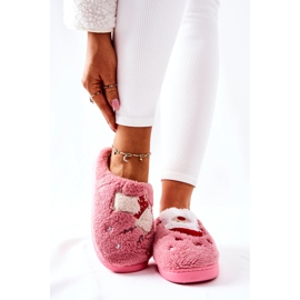 WJ1 Chaussons De Noël Père Noël Et Renne Rose 1