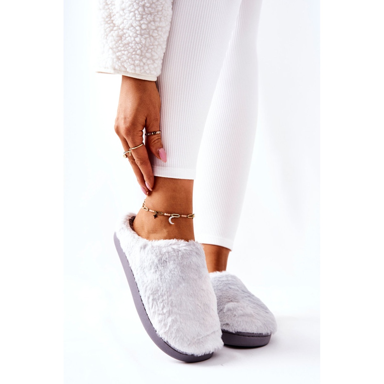 WJ1 Chaussons Fourrure Chaud Gris Clair Mecy 1 WJ1 Chaussons Fourrure Chaud Gris Clair Mecy 1