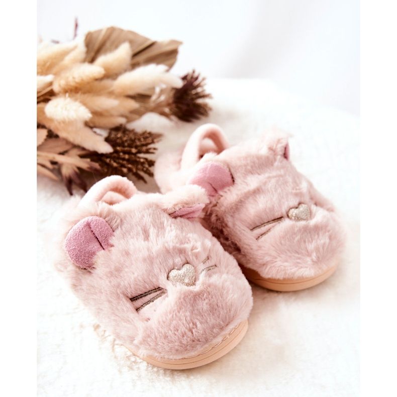 WJ1 Chaussons Enfant Chatons Avec Oreilles Rose Clair Tammy 1 WJ1 Chaussons Enfant Chatons Avec Oreilles Rose Clair Tammy 1