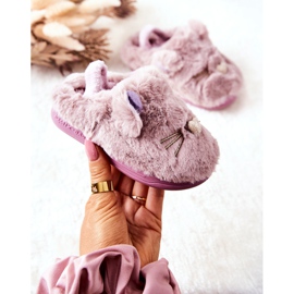 WJ1 Chaussons Enfant Chatons Oreilles Violettes Tammy 1