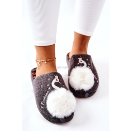 Chaussons chauds Grey Rey's cygne gris 1