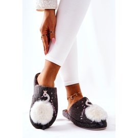 Chaussons chauds Grey Rey's cygne gris 2