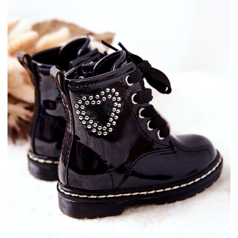 WT1 Bottines Laquées Enfant Bleu Marine Brillant 1 WT1 Bottines Laquées Enfant Bleu Marine Brillant 1