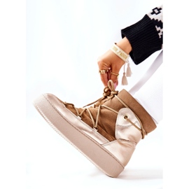 Bottes de Neige Chaudes en Daim Camel Clarem brun 4
