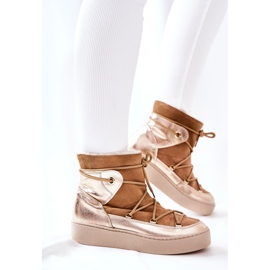 Bottes de Neige Chaudes en Daim Camel Clarem brun 3