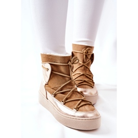 Bottes de Neige Chaudes en Daim Camel Clarem brun 6