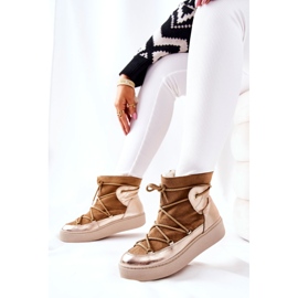Bottes de Neige Chaudes en Daim Camel Clarem brun 7