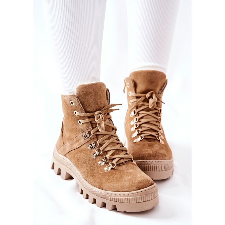 PF1 Bottes Chaudes En Daim Beige Tempête De Sable brun 1