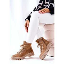 PF1 Bottes Chaudes En Daim Beige Tempête De Sable brun 3