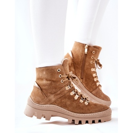 PF1 Bottes Chaudes En Daim Beige Tempête De Sable brun 6