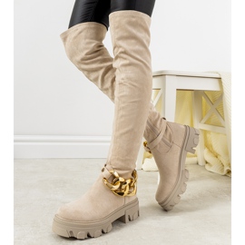 Bottines beiges à semelle épaisse Alines 1
