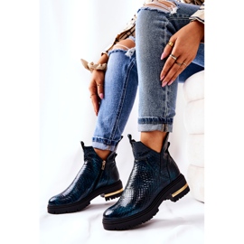 PA2 Bottes chaudes en cuir vert Tanya Crocodile 6