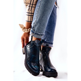 PA2 Bottes chaudes en cuir vert Tanya Crocodile 4