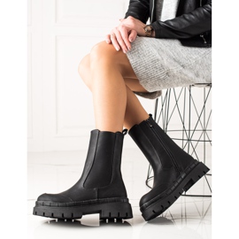 Seastar Bottes hautes en cuir écologique noir 1