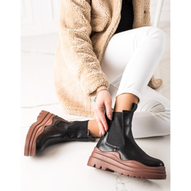 TRENDI Bottines Chelsea sur la plateforme de mode noir 1