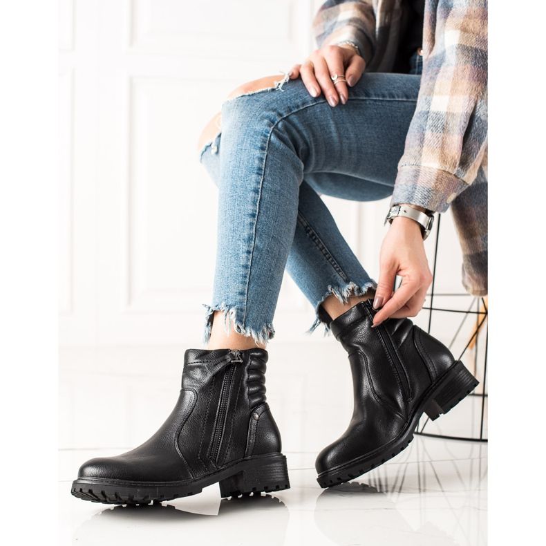 Evento Bottes classiques avec une fermeture éclair décorative noir 1